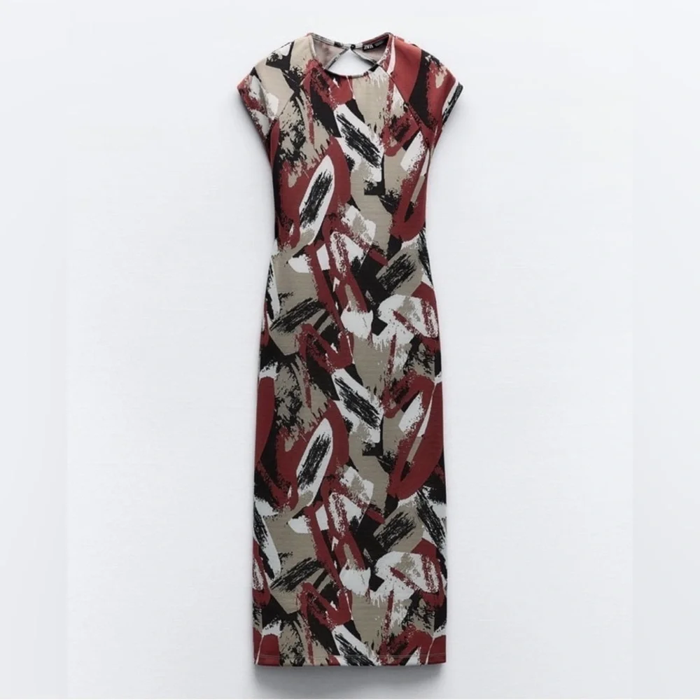 zara fitted jacquard dress ZARA NEW COLLECTION FITTED JACQUARD DRESS SZ S